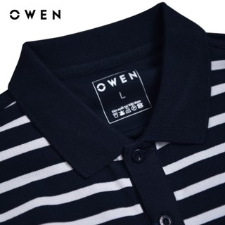 OWEN - Áo polo ngắn tay Body Fit APV243814 màu Xanh tím than chất liệu CVC Spandex