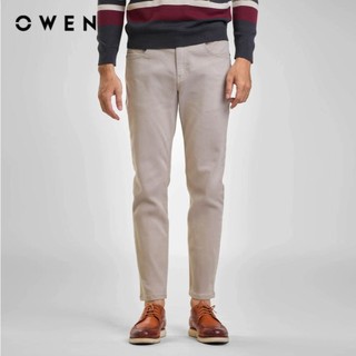 OWEN - Quần jean Regular Fit QJR241252 màu Be nhạt chất liệu cotton-spandex