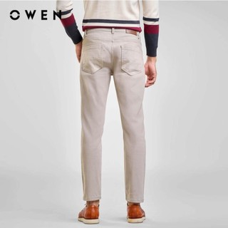 OWEN - Quần jean Regular Fit QJR241252 màu Be nhạt chất liệu cotton-spandex