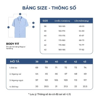 OWEN - Áo sơ mi ngắn tay Body Fit AB240548NT màu Xanh tím than chất liệu Polyester-Viscose-Spandex