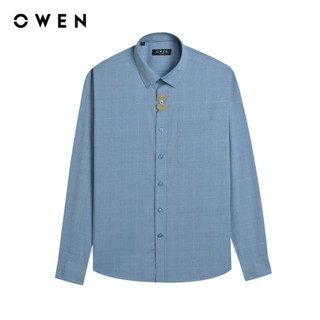 OWEN - Áo sơ mi dài tay Regularfit AR250026DT màu Xanh dương chất liệu Viscose-Polyester-Spandex