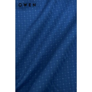 OWEN - Áo sơ mi ngắn tay Slim Fit AS250039N màu Xanh tím than chất liệu Viscose-Polyester