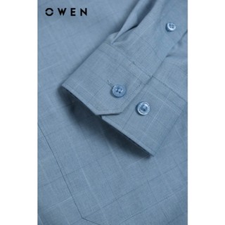 OWEN - Áo sơ mi dài tay Regularfit AR250026DT màu Xanh dương chất liệu Viscose-Polyester-Spandex