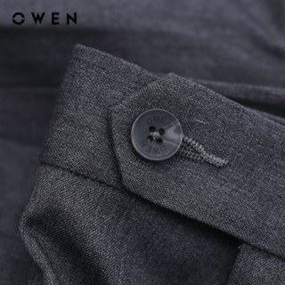 OWEN - Quần tây Regular Fit Tăng đơ QRT231737 màu Ghi chất liệu TR Spandex