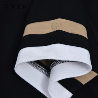 OWEN - Áo polo ngắn tay Body Fit APV243807 màu Đen chất liệu CVC Spandex