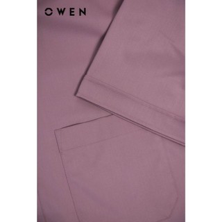 OWEN - Áo sơ mi ngắn tay Body Fit AB250083NT màu Hồng đậm chất liệu Viscose-Polyester-Spandex