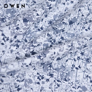 OWEN - Áo sơ mi ngắn tay Body Fit AB240671NT màu Trắng chất liệu Viscose-Polyester-Spandex