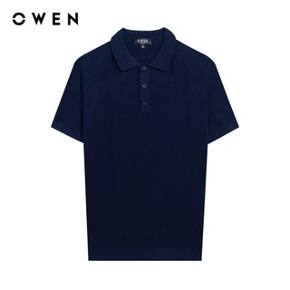 OWEN - Áo polo ngắn tay Relaxfit APV243765 màu Xanh tím than chất liệu Visco-Nylon-Polyester