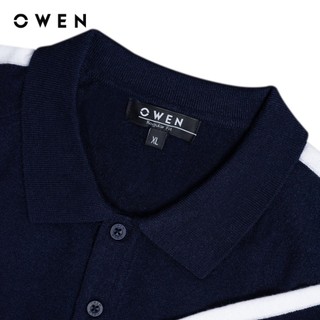 OWEN - Áo polo ngắn tay Relaxfit APV243765 màu Xanh tím than chất liệu Visco-Nylon-Polyester