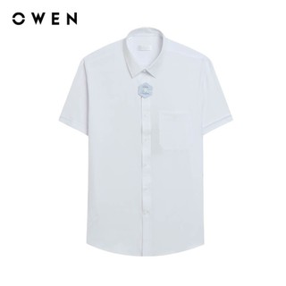 OWEN - Áo sơ mi ngắn tay Regular Fit AR250110NT màu Trắng chất liệu Polyester Nano