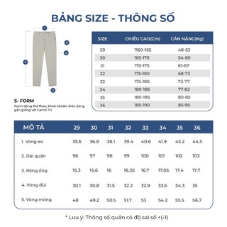 Owen - Quần tây S-Form QGT252408 màu Xám nhạt chất liệu TR Spandex