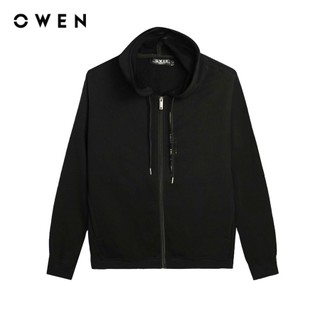 OWEN - Áo nỉ Regular Fit AN241460 màu Đen chất liệu Cotton - Polyester