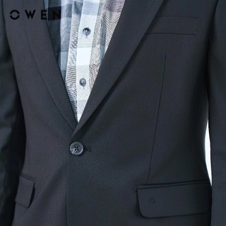 OWEN - Bộ Veston Regular Fit VES231494 màu Đen chất liệu TR Spandex