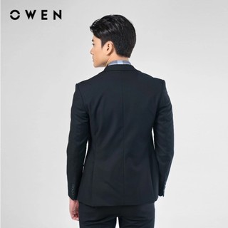 OWEN - Bộ Veston Regular Fit VES231494 màu Đen chất liệu TR Spandex