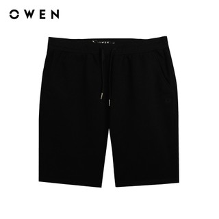 OWEN - Quần nỉ Regular Fit SN241450 màu Đen chất liệu Cotton - Polyester