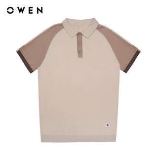 OWEN - Áo polo ngắn tay Relaxfit APV243764 màu Be chất liệu Visco - Nylon - Polyester