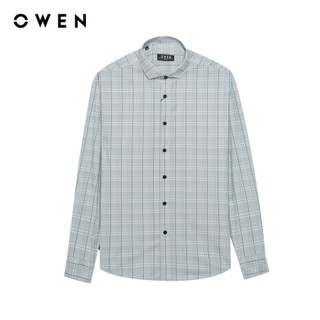 Owen - Áo sơ mi dài tay Slim Fit AS240611D màu Xám nhạt chất liệu Polyester