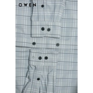 Owen - Áo sơ mi dài tay Slim Fit AS240611D màu Xám nhạt chất liệu Polyester
