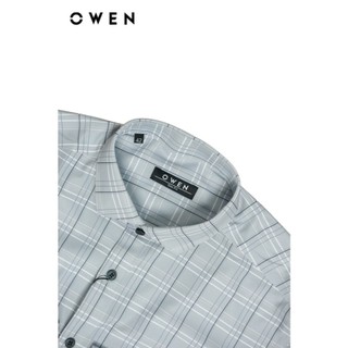 Owen - Áo sơ mi dài tay Slim Fit AS240611D màu Xám nhạt chất liệu Polyester