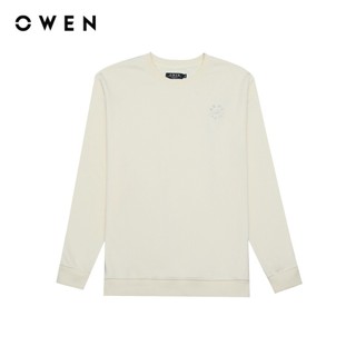OWEN - Áo nỉ Regular Fit AN241461 màu Be chất liệu Cotton - Polyester