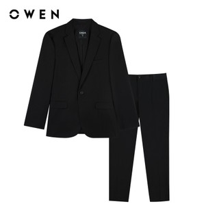 OWEN - Bộ Veston Slim Fit VES231684 màu Đen chất liệu TR Spandex