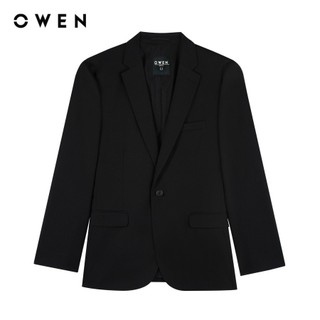 OWEN - Bộ Veston Slim Fit VES231684 màu Đen chất liệu TR Spandex