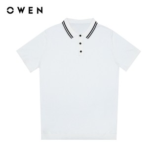 OWEN - Áo polo ngắn tay Relaxfit APV243763 màu Trắng chất liệu Visco - Nylon - Polyester