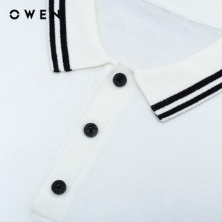 OWEN - Áo polo ngắn tay Relaxfit APV243763 màu Trắng chất liệu Visco - Nylon - Polyester