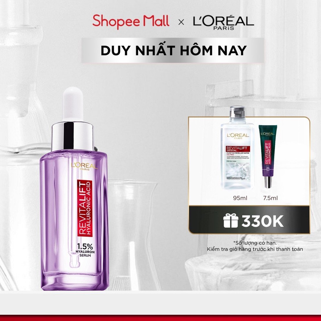 Ảnh Serum siêu cấp ẩm & giảm nếp nhăn L'Oreal Paris Revitalift Pure Hyaluronic Acid 1.5% 30ml 1