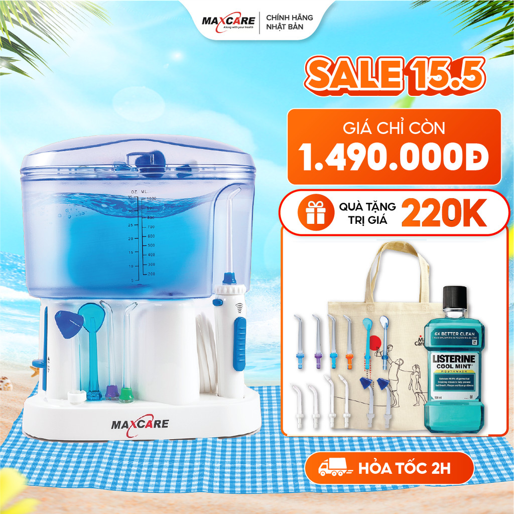 Ảnh Máy tăm nước gia đình Maxcare Max456L Nhật Bản - Tặng 11 đầu tăm nước - BH chính hãng 12 tháng 1