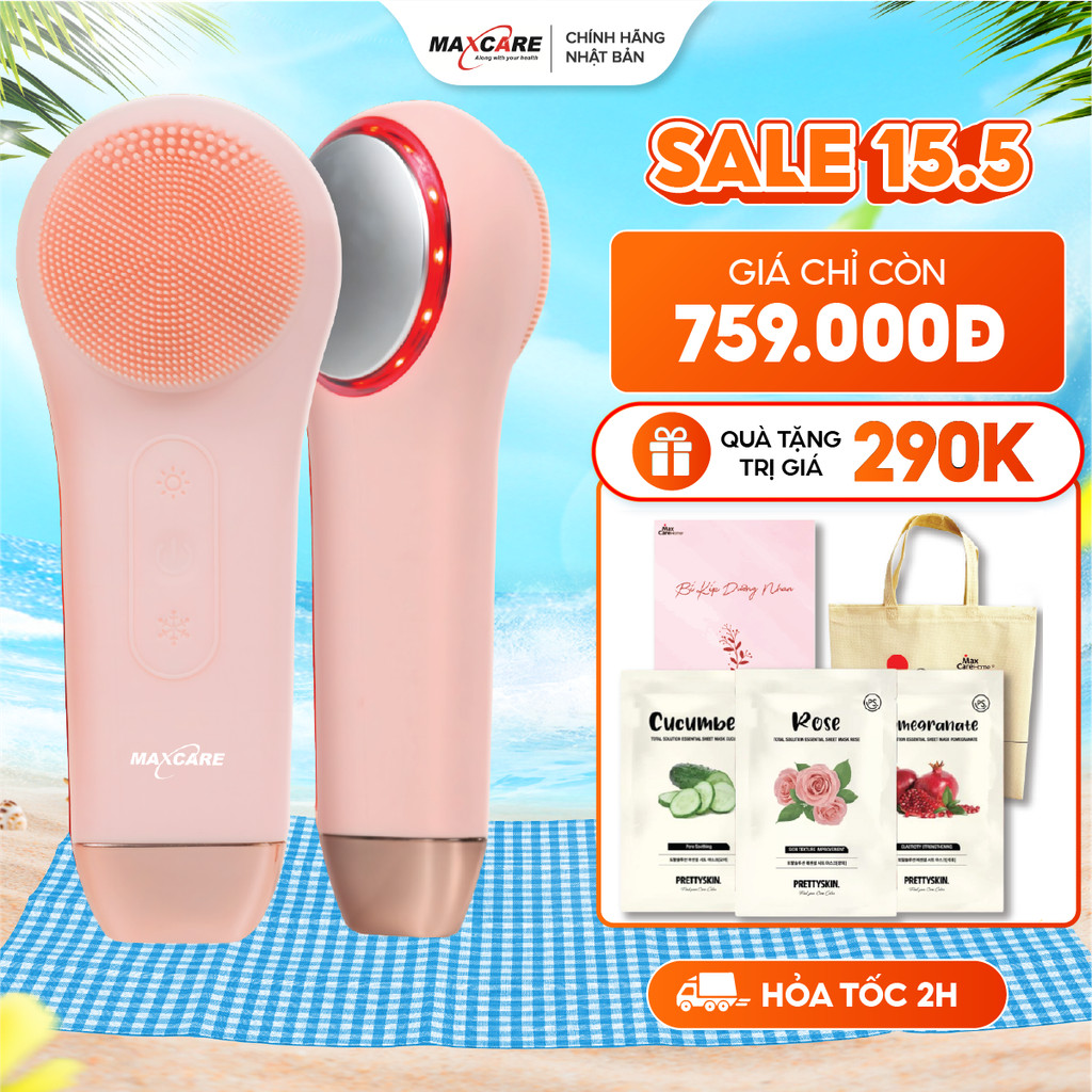 Ảnh Máy rửa mặt massage tích hợp đẩy tinh chất liệu pháp nhiệt và ánh sáng Multi-Task Maxcare ULTRA V1 1