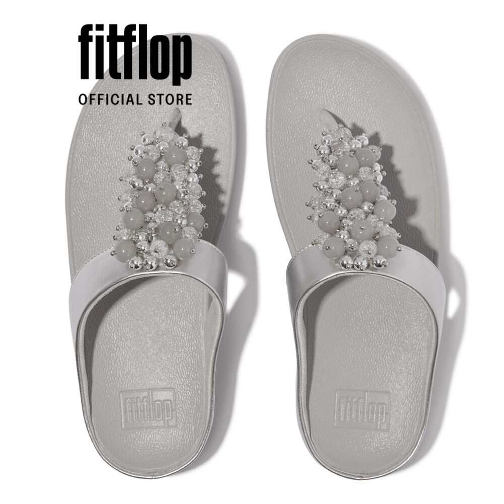 Xăng Đan Nữ FitFlop FINO Bauble-Bead Toe-Post - Silver - FOT - HI9-011