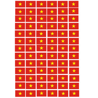 Bộ 100 Sticker hình dán lá cờ Việt Nam, cờ dán mặt, cờ cổ vũ bóng đá