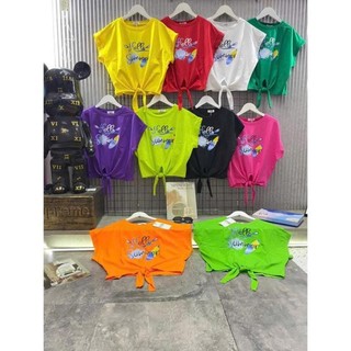 Áo nhóm du lịch,áo chất cotton mềm mịn mát,áo đội nhóm tập nhảy,áo tay hến cột dây trẻ xinh Hello