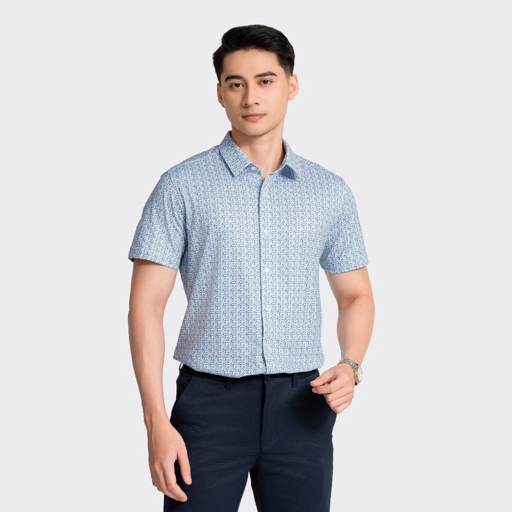 Áo sơ mi ngắn tay nam INSIDEMEN slim fit với kiểu dáng thời thượng, lịch lãm ISS024AZ