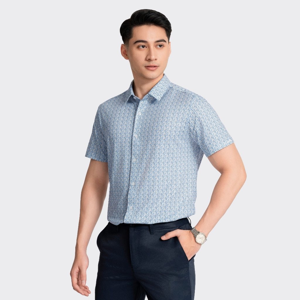 Áo sơ mi ngắn tay nam INSIDEMEN slim fit với kiểu dáng thời thượng, lịch lãm ISS024AZ