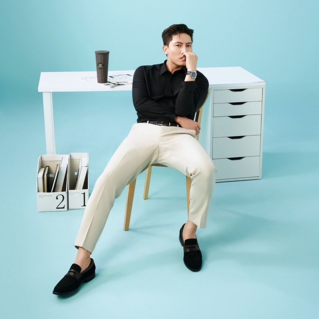 [Insidemen x Anh Tú] Áo Sơ Mi Nam Đen Dài Tay Basic Trơn INSIDEMEN Form Slimfit Cao Cấp ILS0190Z