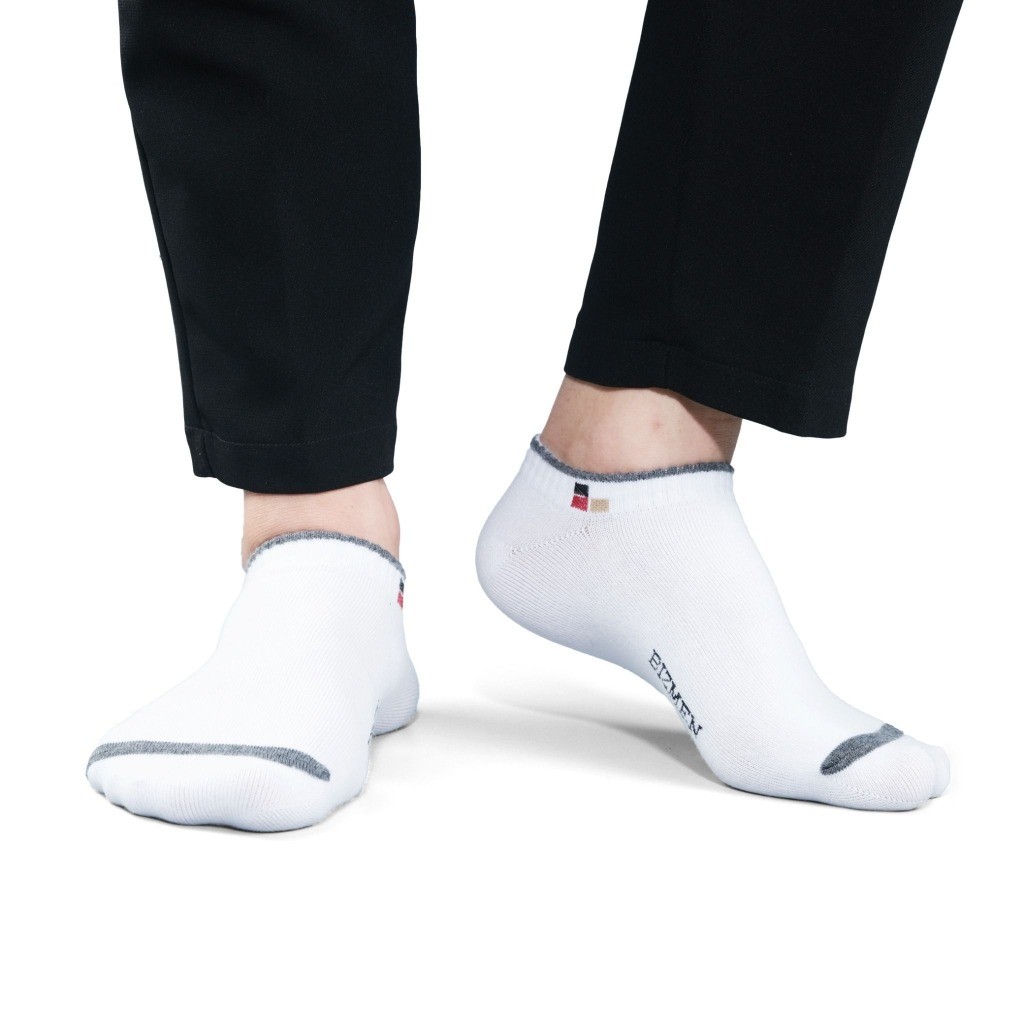 Bộ 2 tất vớ nam cổ ngắn Bizmen sợi cotton cao cấp, thấm hút mồ hôi tốt BSC006EDP02