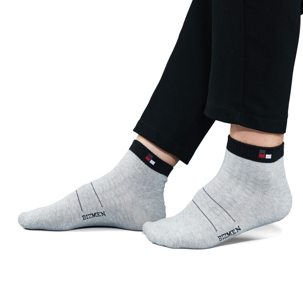 Combo 3 đôi tất cổ trung Bizmen cotton thấm hút mồ hôi tốt co giãn êm ái kháng khuẩn BSC008EDP03