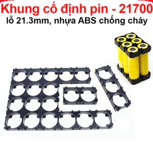 Khung cố định pin - 21700 lỗ 21.3mm, nhựa ABS chống cháy