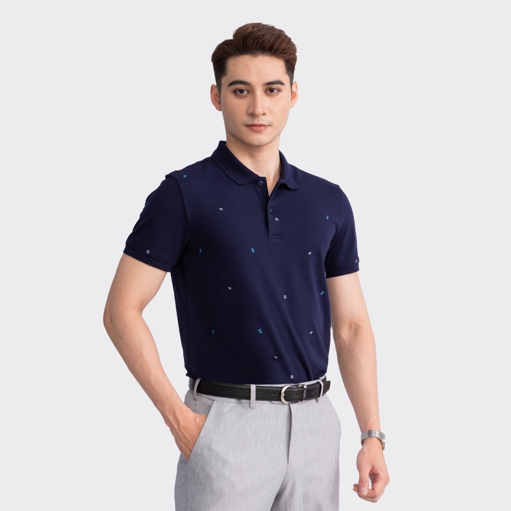 Áo Polo Nam Có Cổ INSIDEMEN Cotton Thoáng Mát Họa Tiết Công Sở IPS009S3