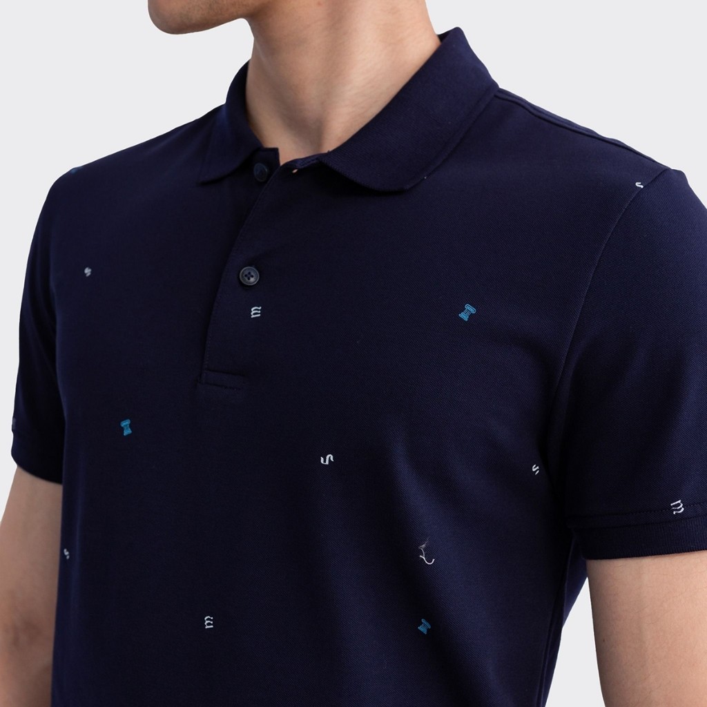 Áo Polo Nam Có Cổ INSIDEMEN Cotton Thoáng Mát Họa Tiết Công Sở IPS009S3