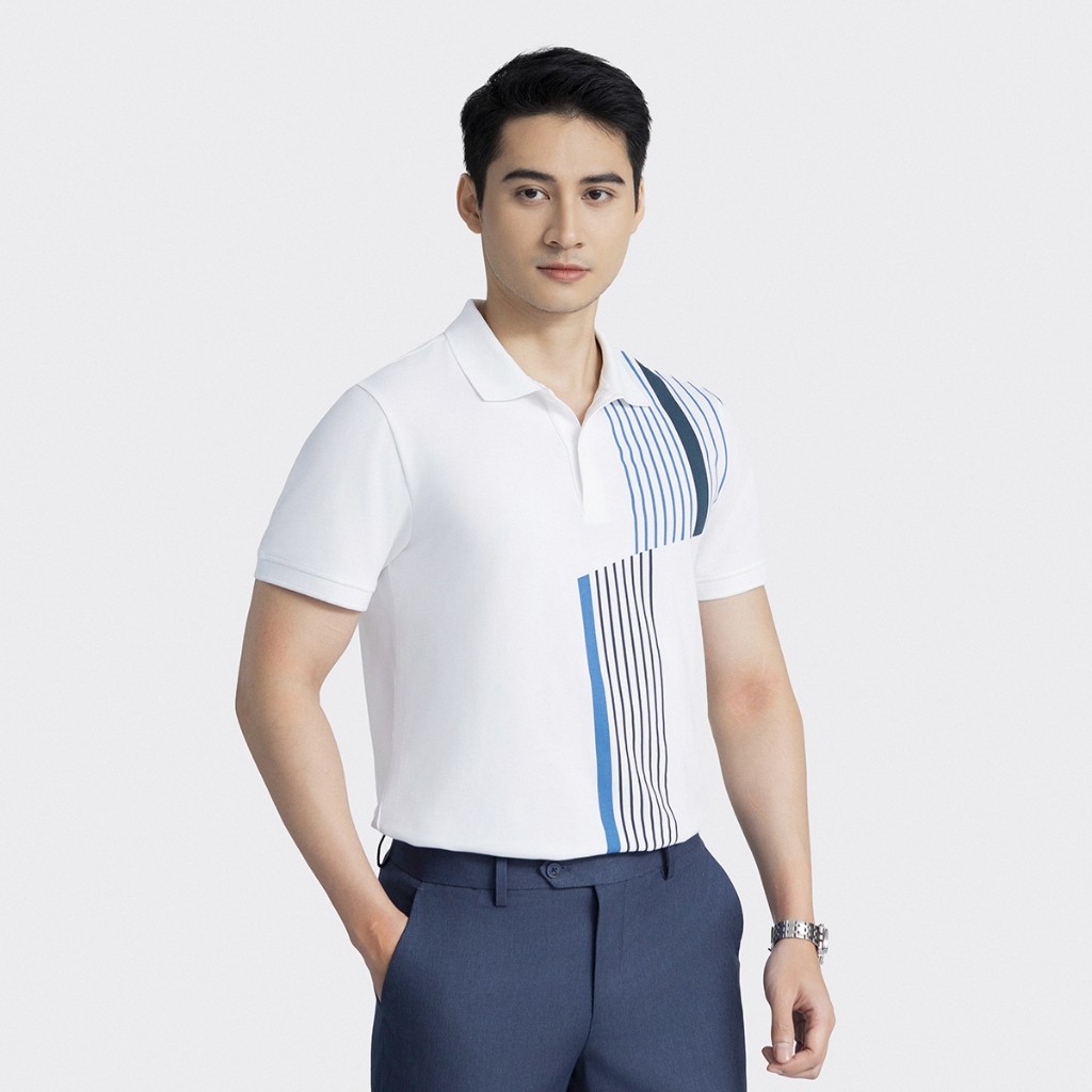 Áo Polo Nam INSIDEMEN Tay Ngắn Cổ Bẻ Họa Tiết Trẻ Trung Regular fit IPS003AZ