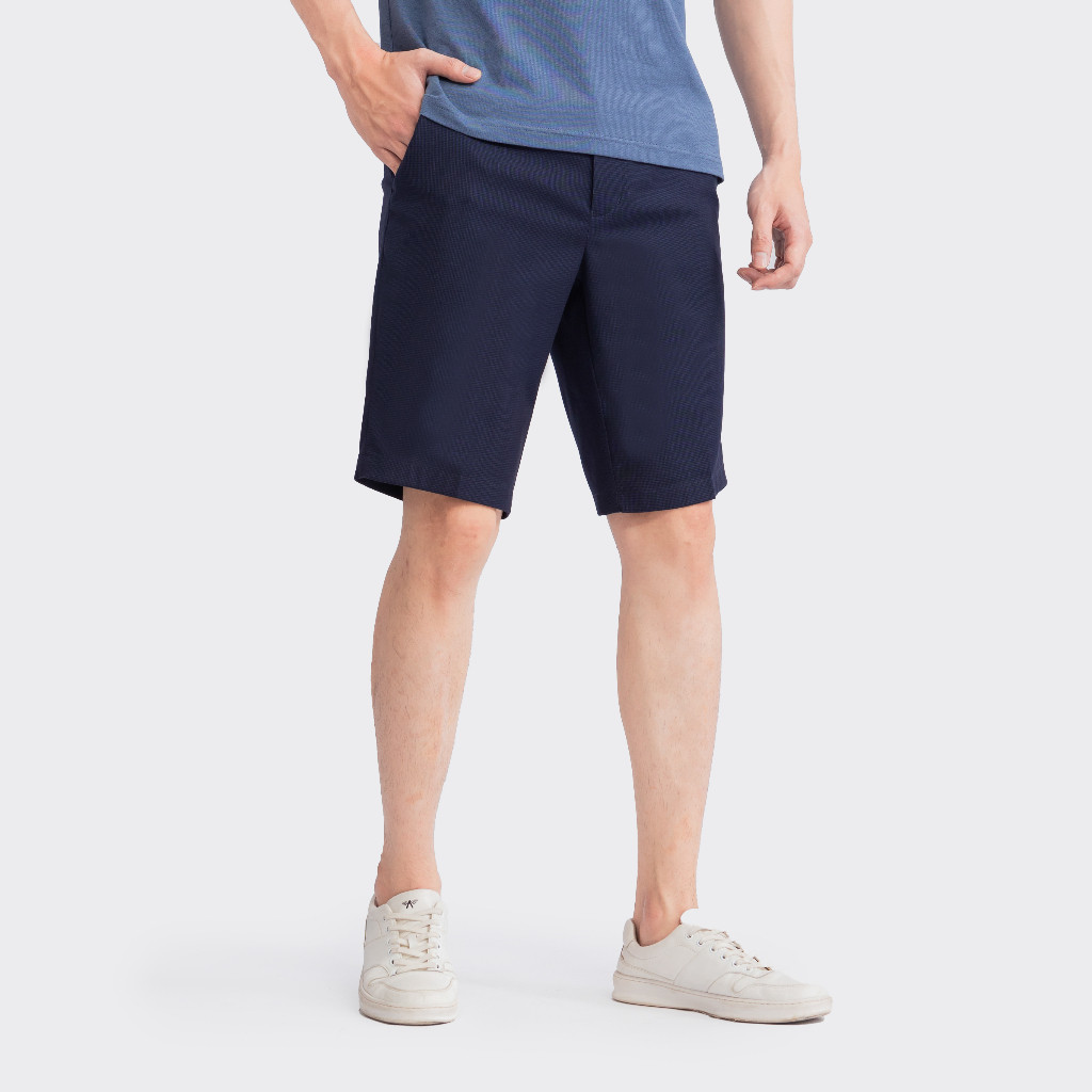 Quần Short Tây Âu Nam Cao Cấp INSIDEMEN Co Giãn Nhẹ Không Nhăn Xù Phai Màu Vải Kẻ Ô Karo ISO030S3