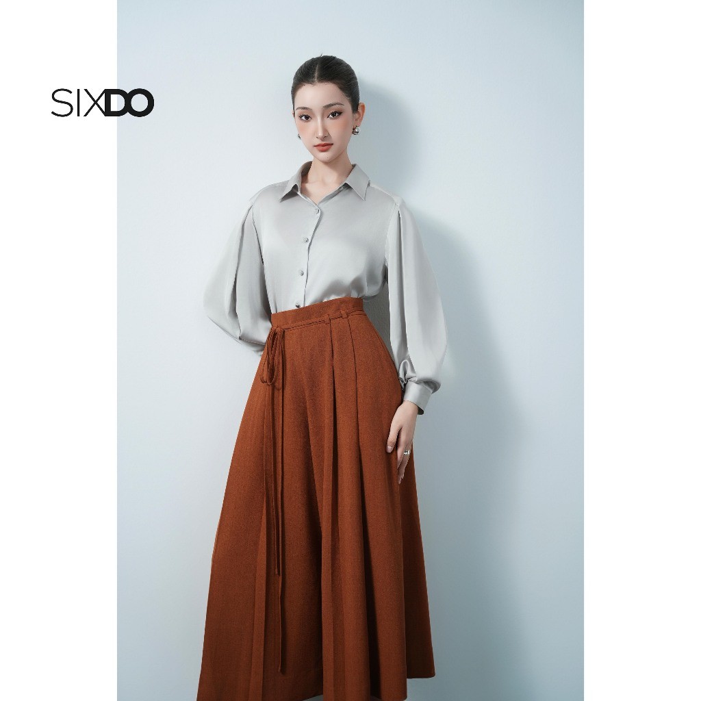 Ảnh Áo lụa xám nhạt dài tay SIXDO (Light Grey Silk Shirt) 3