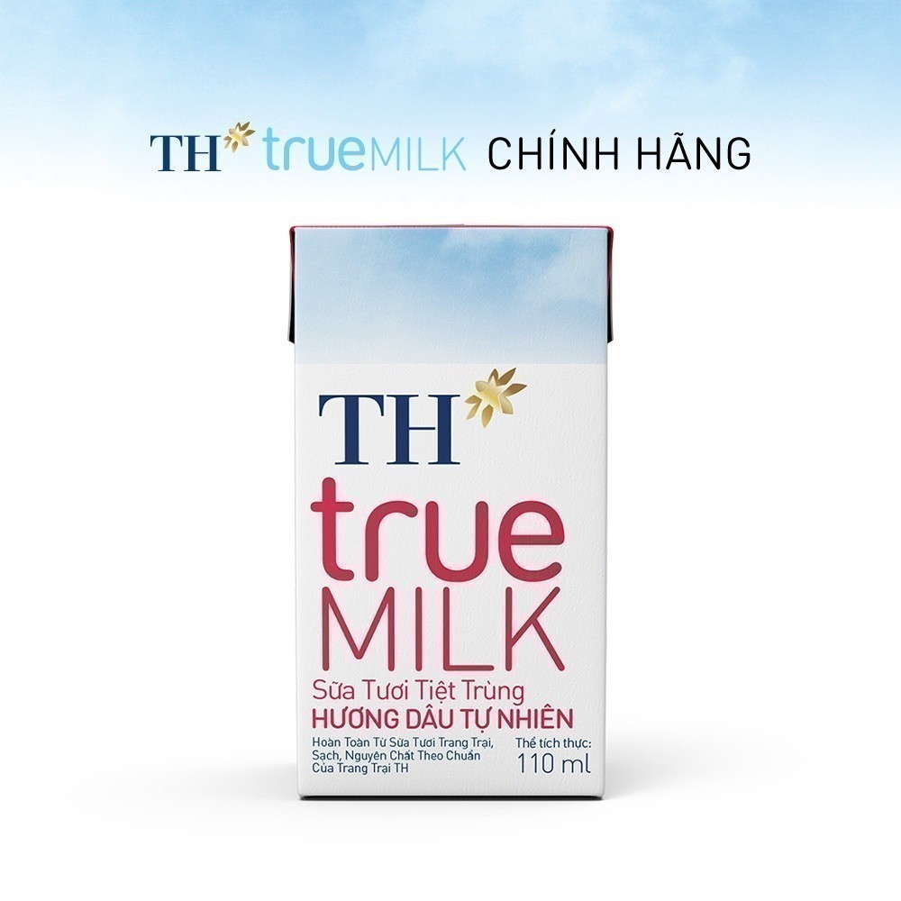 [LIVE STREAM] Thùng 48 hộp sữa tươi tiệt trùng TH true MILK hương dâu tự nhiên 110 ml (110 ml x 48)