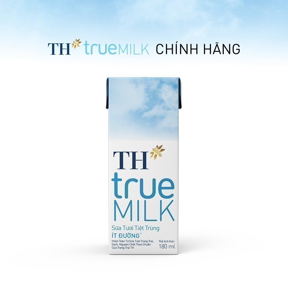 [LIVE STREAM] Thùng 48 hộp sữa tươi tiệt trùng TH true MILK ít đường 180 ml (180 ml x 48)