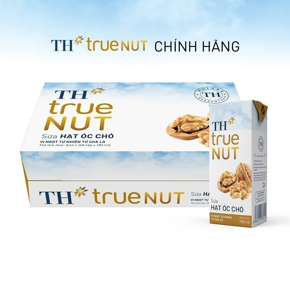 [LIVESTREAM] Thùng 48 hộp sữa hạt óc chó TH true NUT 180ml (180 ml x 48)