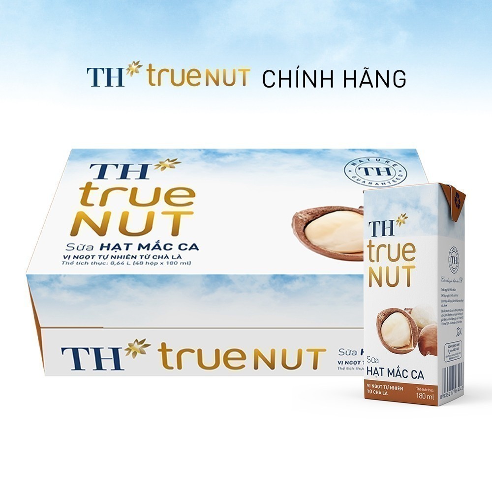 [LIVE STREAM] Thùng 48 hộp sữa hạt mắc ca TH true NUT 180 ml (180 ml x 48)