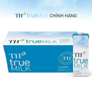 Thùng 12 hộp sữa tươi tiệt trùng TH true MILK ít đường 1 L (1 L x 12)